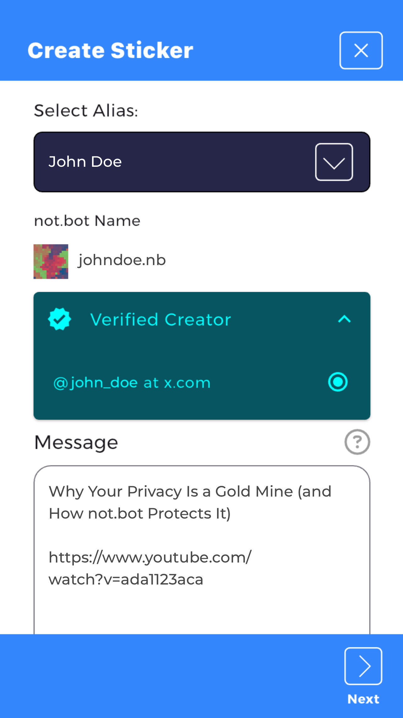 Verified Creator Badge in sticker